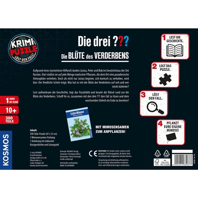 Die drei ??? - Krimipuzzle - Die Blüte des Verderbens - 300 Teile