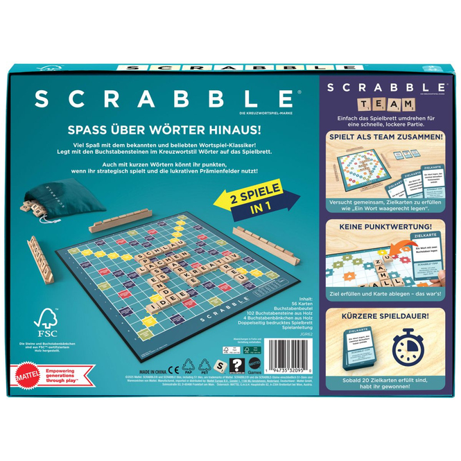Scrabble Original Holz 2in1