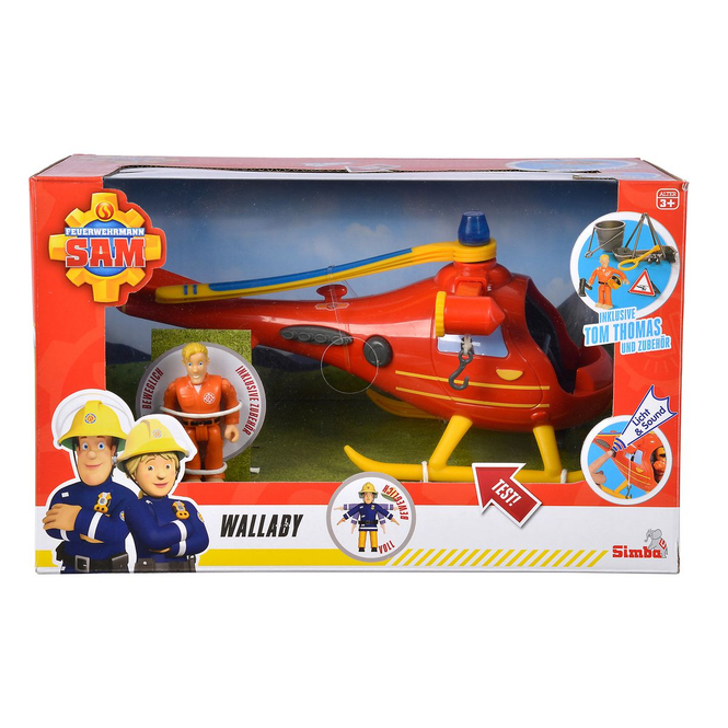 Feuerwehrmann Sam - Hubschrauber Wallaby mit Figur