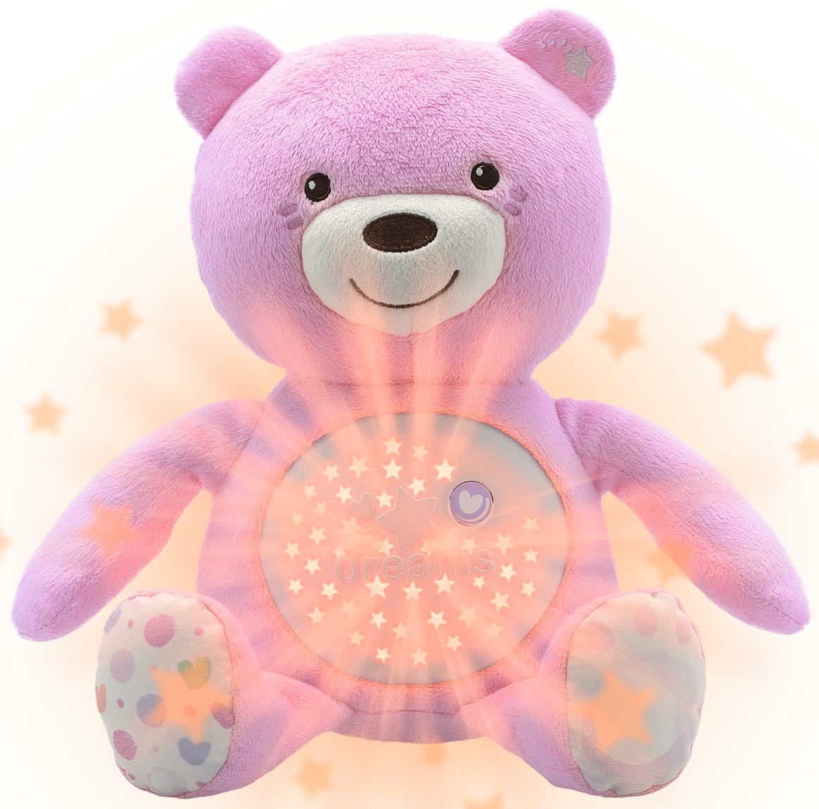 Chicco - Nachtlicht für Babys mit Musik - Bär - rosa