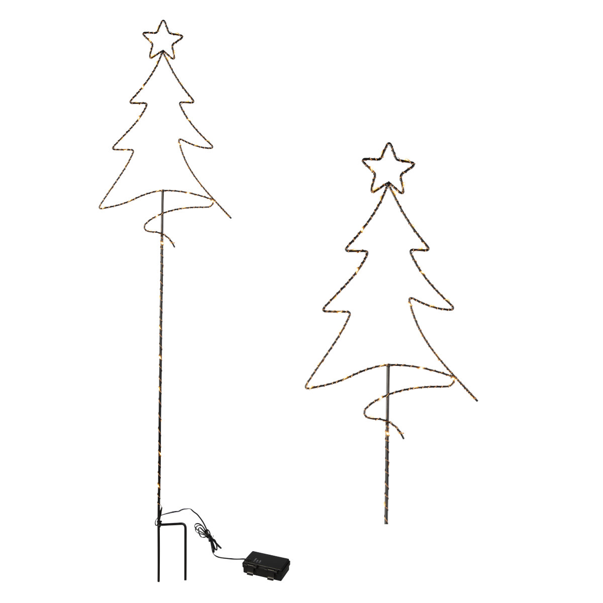 Raburg LED-Tannenbaum Für Draußen – 40 Cm Hoch, 153 Warmweiße LEDs, IP44 Wassergeschützt, Mit Erdspieß, 5 M Kabel