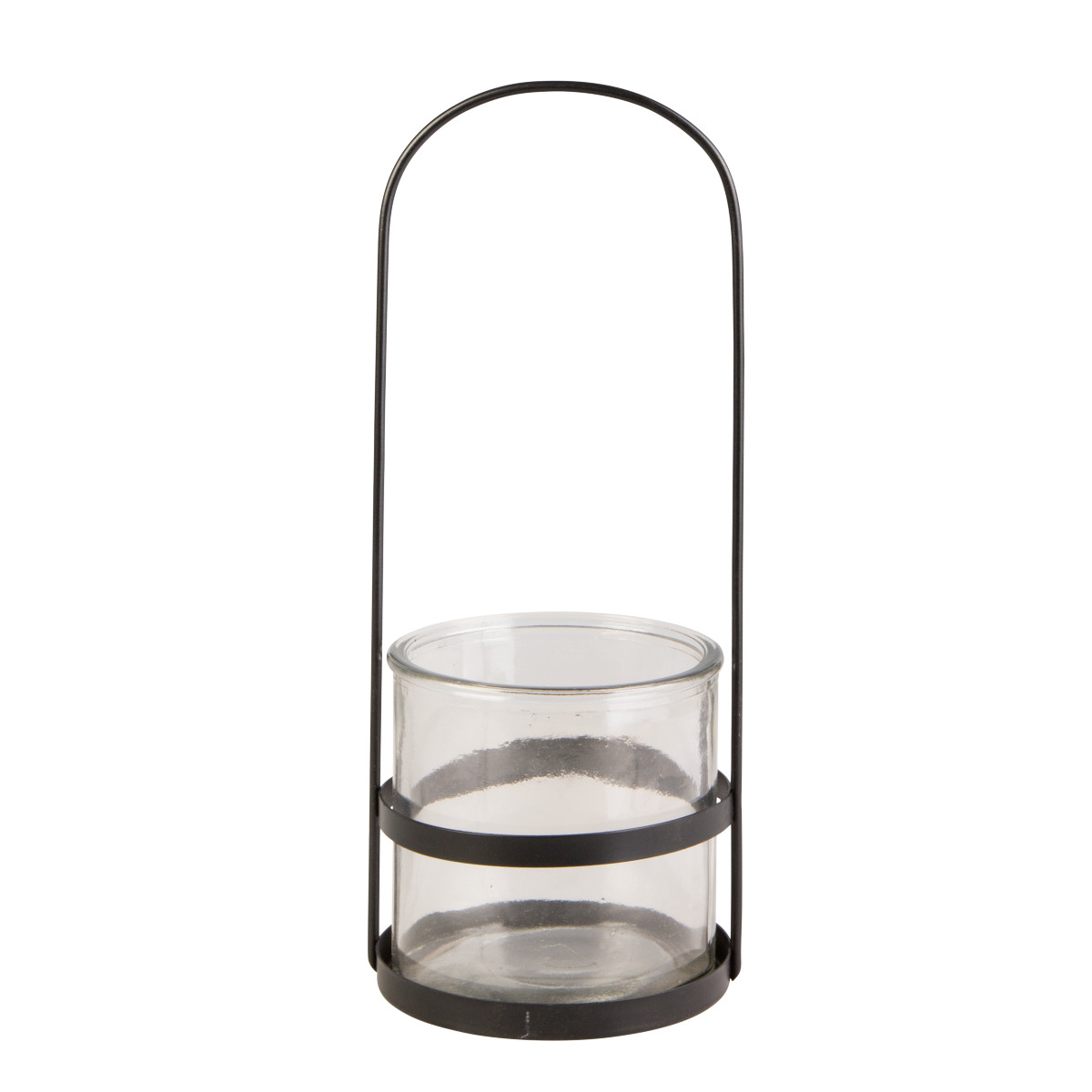 Windlicht in Ständer - aus Glas und Metall