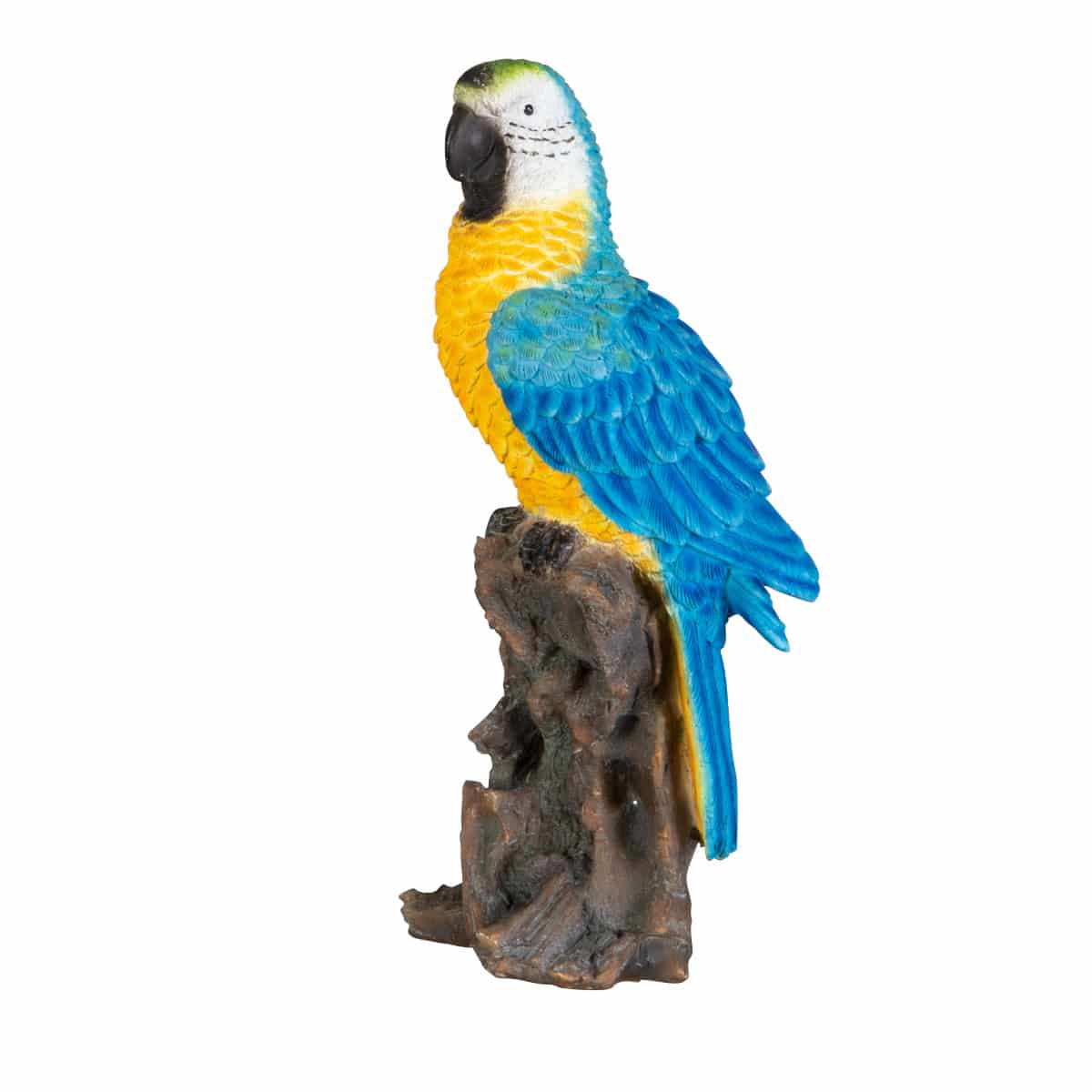 Papagei auf Stamm - aus Polyresin - ca. 8 x 8 x 19 cm