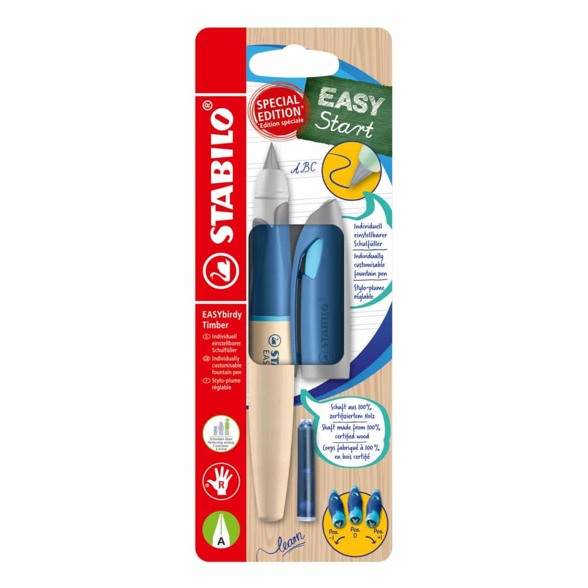 Pentel Tradio Mini Füllhalter – Mit Iridiumspitze, Hellblau-transparent, Für Standard-Patronen