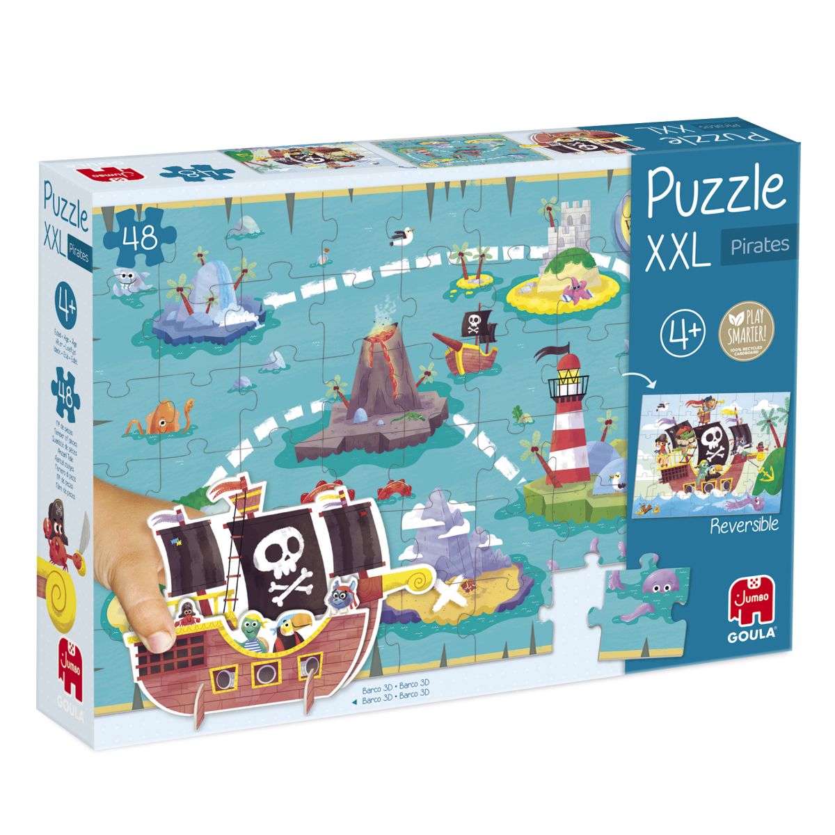 24-teilige Holzpuzzles Für Kinder 3–6 Jahre – 4 Motive, Mit Holzablage