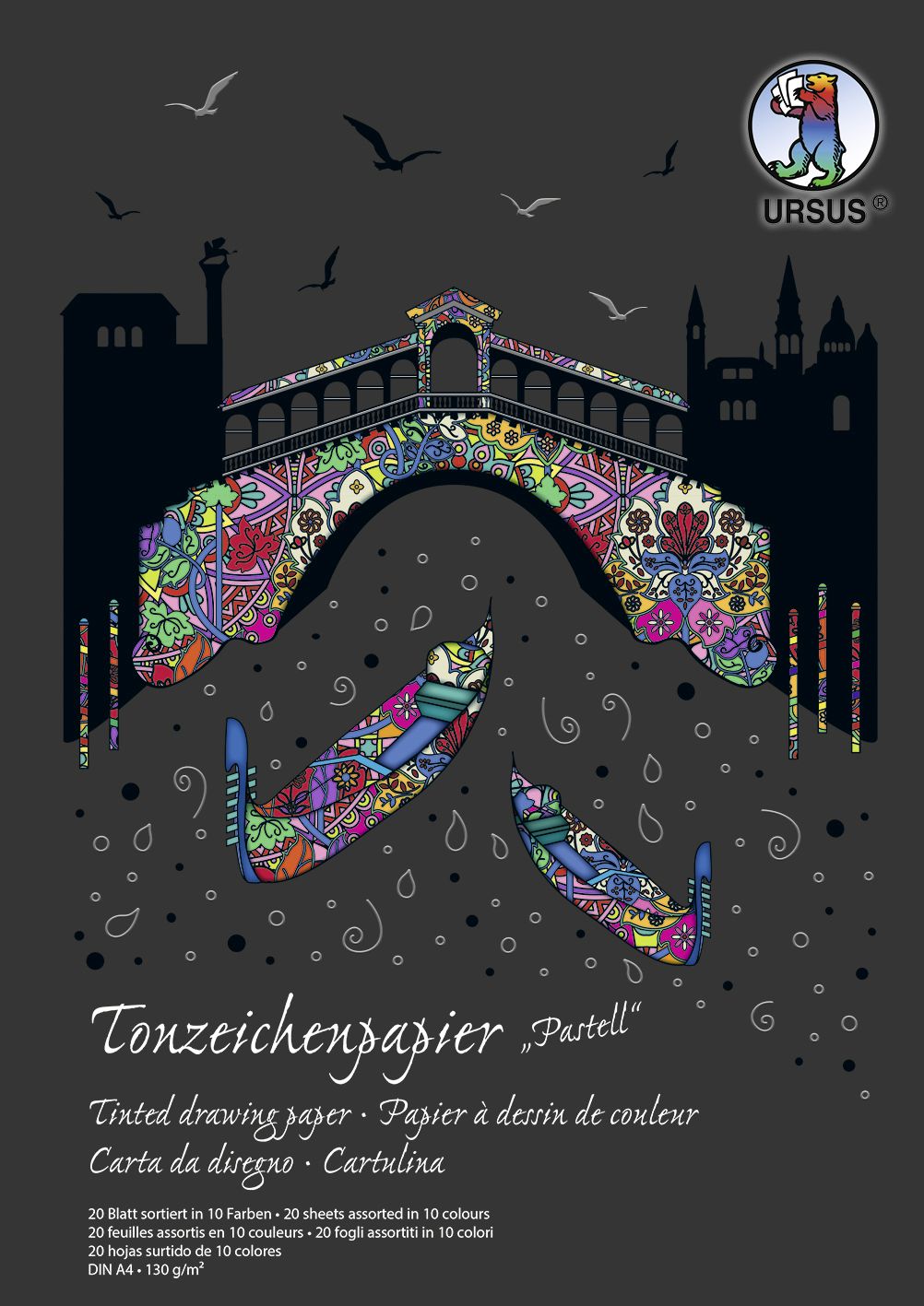 Tonzeichenpapier DIN A4 – 20 Blatt In 10 Farben (je 2x), Für Kreatives Gestalten