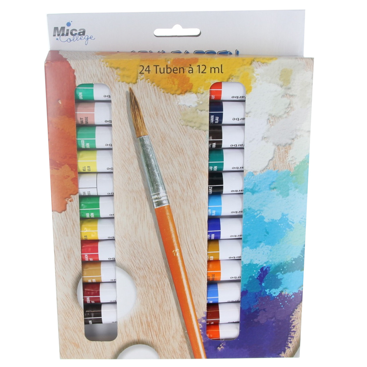 24 Tuben Acrylfarbe Set – 2x12 Farben, Je 12 Ml, Matt, Ideale Grundausstattung Für Künstler & Hobby-Maler