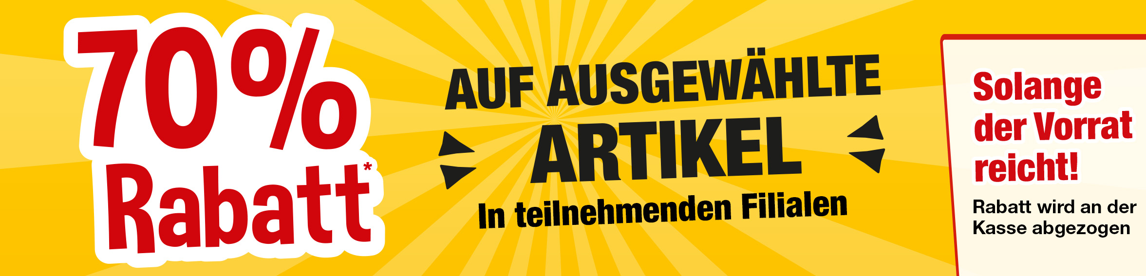 Header 70% Rabatt Aktion